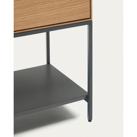 Vedrana Highboard 4 Türen aus Eichenfurnier und Stahlbeine in Schwarz 97,5 x 160 cm - ZEN ZONE