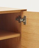 Vedrana Kommode 2 Türen aus Eichenfurnier und Stahlbeine in Schwarz 97,5 x 80 cm - ZEN ZONE Furniture