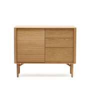Lenon Sideboard 1 Türe und 3 Schubladen aus Eichenholz und Eichenfurnier 105 x 84 cm FSC M - ZEN ZONE Furniture