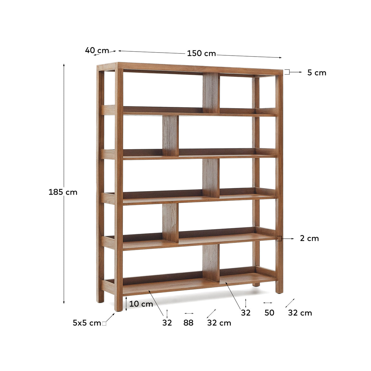 Sashi Regal aus massivem Teakholz 150 x 185 cm - ZEN ZONE Furniture