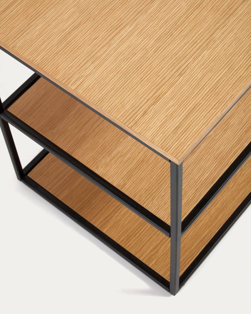 Yoana TV-Möbel aus Eichenfurnier und schwarz lackiertem Metallgestell 160 x 40 cm - ZEN ZONE Furniture