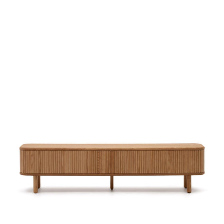 Mailen TV-Möbel 2 Türen in Eschenfurnier und natürlichem Finish 200 x 50 cm - ZEN ZONE