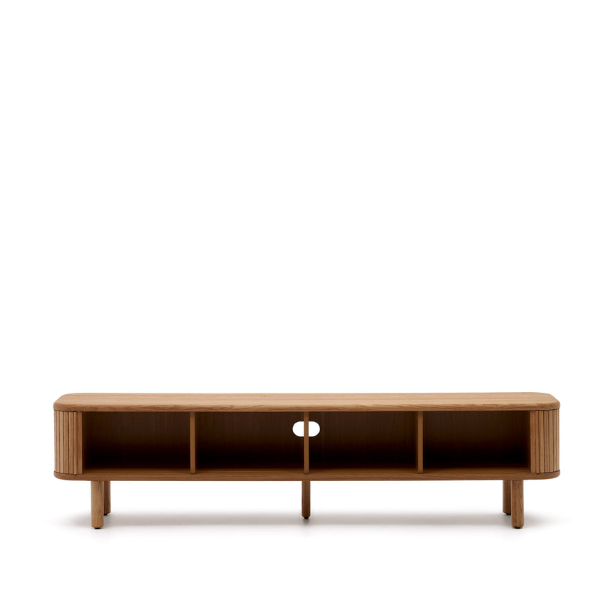 Mailen TV-Möbel 2 Türen in Eschenfurnier und natürlichem Finish 200 x 50 cm - ZEN ZONE Furniture