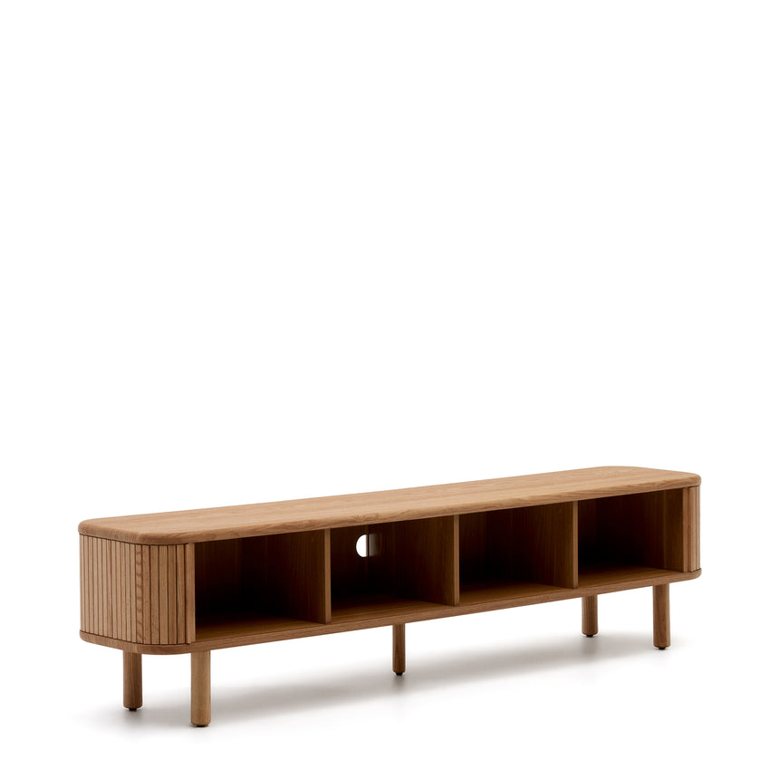 Mailen TV-Möbel 2 Türen in Eschenfurnier und natürlichem Finish 200 x 50 cm - ZEN ZONE Furniture