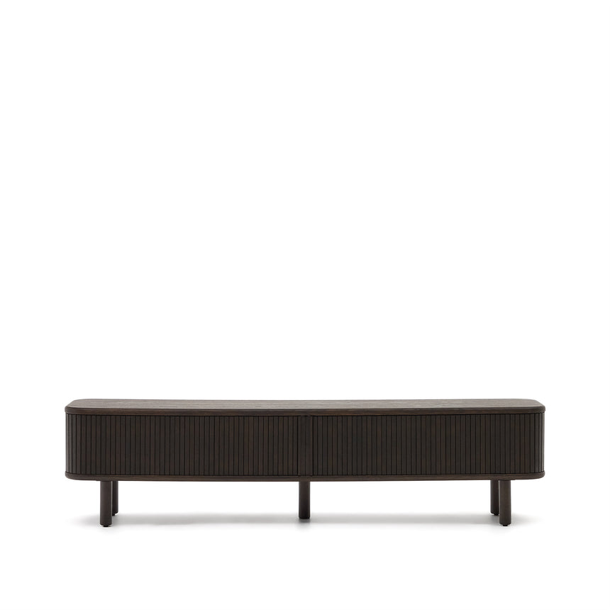 Mailen TV-Möbel 2 Türen in Eschenfurnier und dunklem Finish 200 x 50 cm - ZEN ZONE Furniture