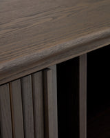Mailen TV-Möbel 2 Türen in Eschenfurnier und dunklem Finish 200 x 50 cm - ZEN ZONE Furniture