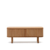 TV-Möbel Mailen 2 Türen in Eschenfurnier mit natürlichem Finish 120 x 50 cm - ZEN ZONE Furniture