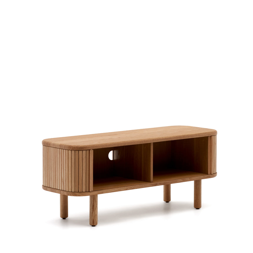 TV-Möbel Mailen 2 Türen in Eschenfurnier mit natürlichem Finish 120 x 50 cm - ZEN ZONE Furniture