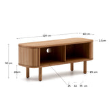 TV-Möbel Mailen 2 Türen in Eschenfurnier mit natürlichem Finish 120 x 50 cm - ZEN ZONE Furniture