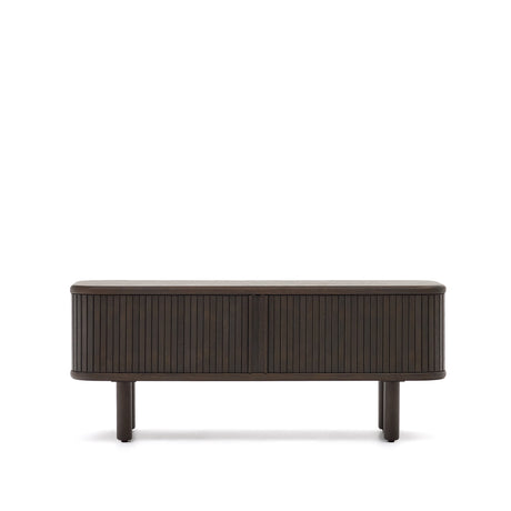 TV-Möbel Mailen 2 Türen in Eschenfurnier mit dunklem Finish 120 x 50 cm - ZEN ZONE Furniture