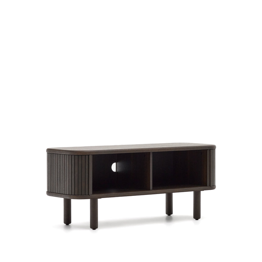 TV-Möbel Mailen 2 Türen in Eschenfurnier mit dunklem Finish 120 x 50 cm - ZEN ZONE Furniture