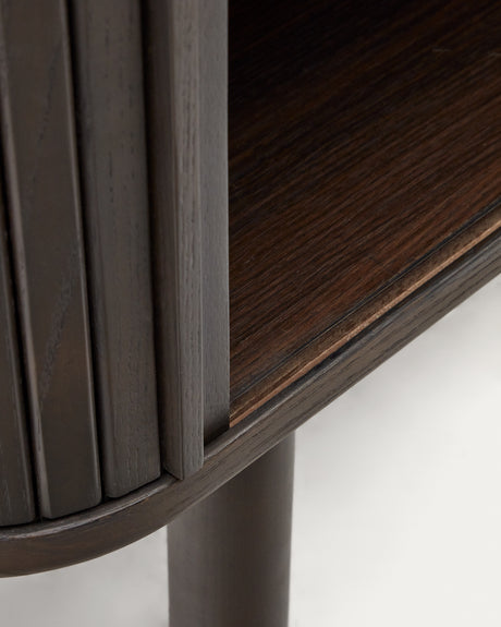 TV-Möbel Mailen 2 Türen in Eschenfurnier mit dunklem Finish 120 x 50 cm - ZEN ZONE Furniture