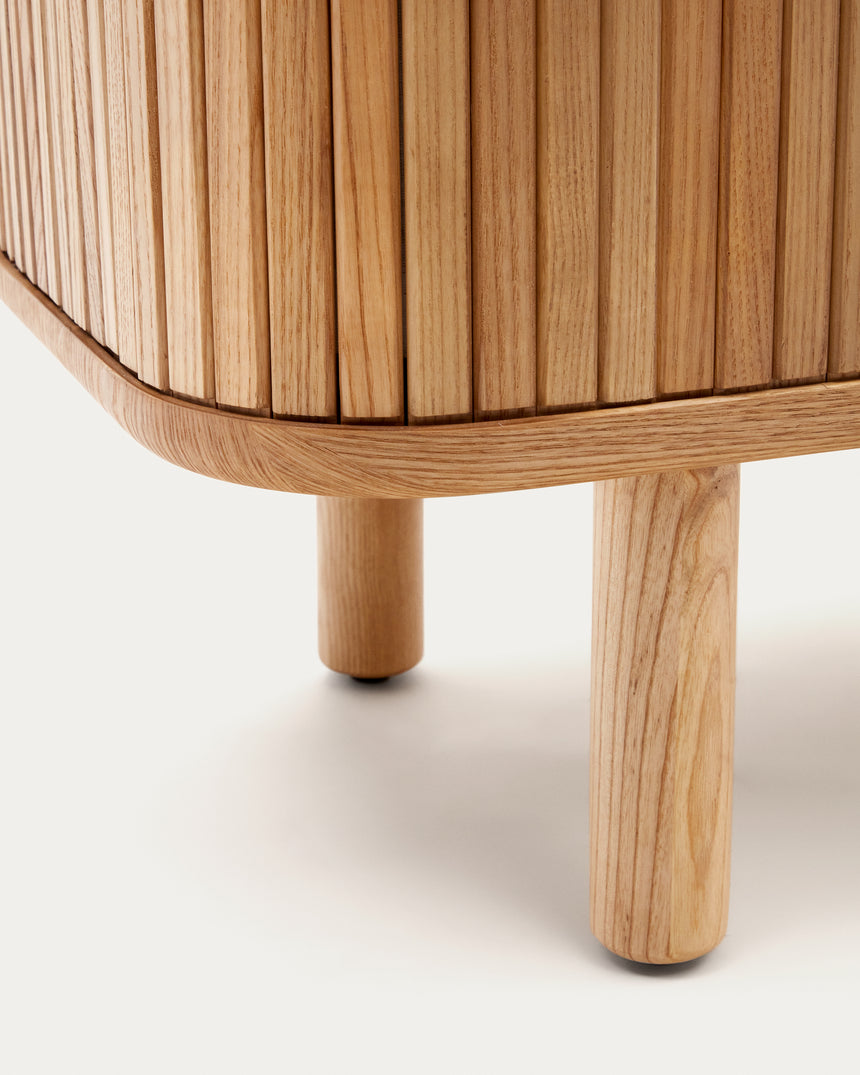 Mailen Highboard 2 Türen mit Eschenfurnier und natürlichem Finish 110 x 160 cm - ZEN ZONE Furniture