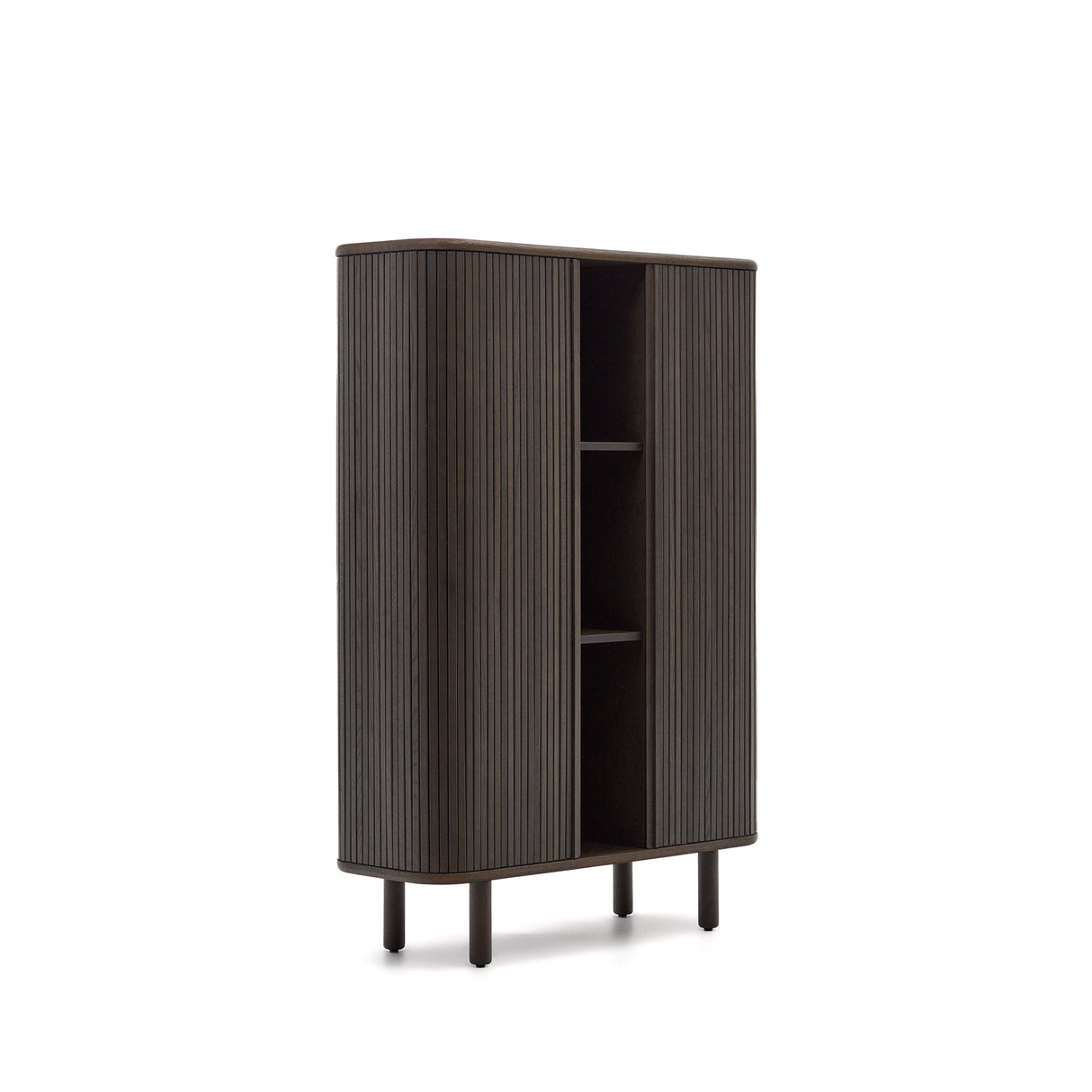 Mailen Highboard 2 Türen mit Eschenfurnier und dunklem Finish 110 x 160 cm - ZEN ZONE Furniture