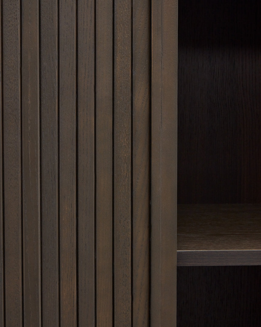 Mailen Highboard 2 Türen mit Eschenfurnier und dunklem Finish 110 x 160 cm - ZEN ZONE Furniture