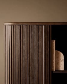 Mailen Highboard 2 Türen mit Eschenfurnier und dunklem Finish 110 x 160 cm - ZEN ZONE Furniture