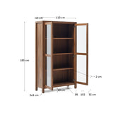Sashi Vitrine aus massivem Teakholz 110 x 185 cm - ZEN ZONE Furniture