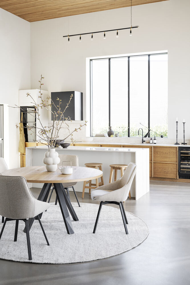 MADDOCK Esstisch Eiche/Schwarz 135x135x75cm - ZEN ZONE