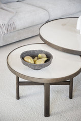 MARSDEN Couchtisch Rund Beige/braun 60x60x40cm - ZEN ZONE Furniture