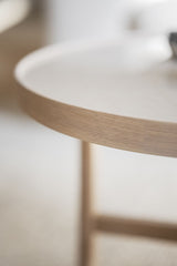 MARSDEN Couchtisch Rund Beige/Weiß pigmentiert 90x90x45cm - ZEN ZONE Furniture
