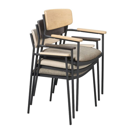 MAYMONT Esszimmerstuhl Eiche/dunkelbeige/schwarz 59x53x83cm - ZEN ZONE