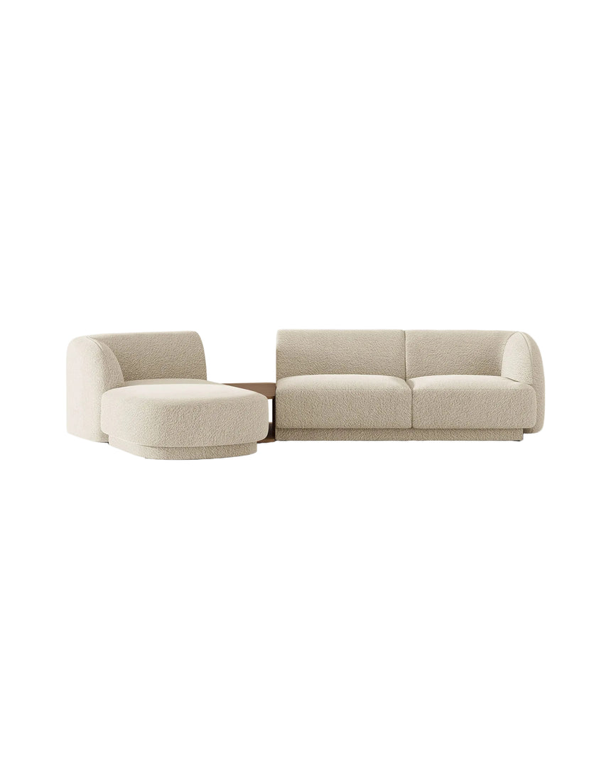 Miley Modulares 3-Sitzer Sofa, Linke Seite, aus Samt, Boucle oder Chenille, 303x178 cm - ZEN ZONE Furniture