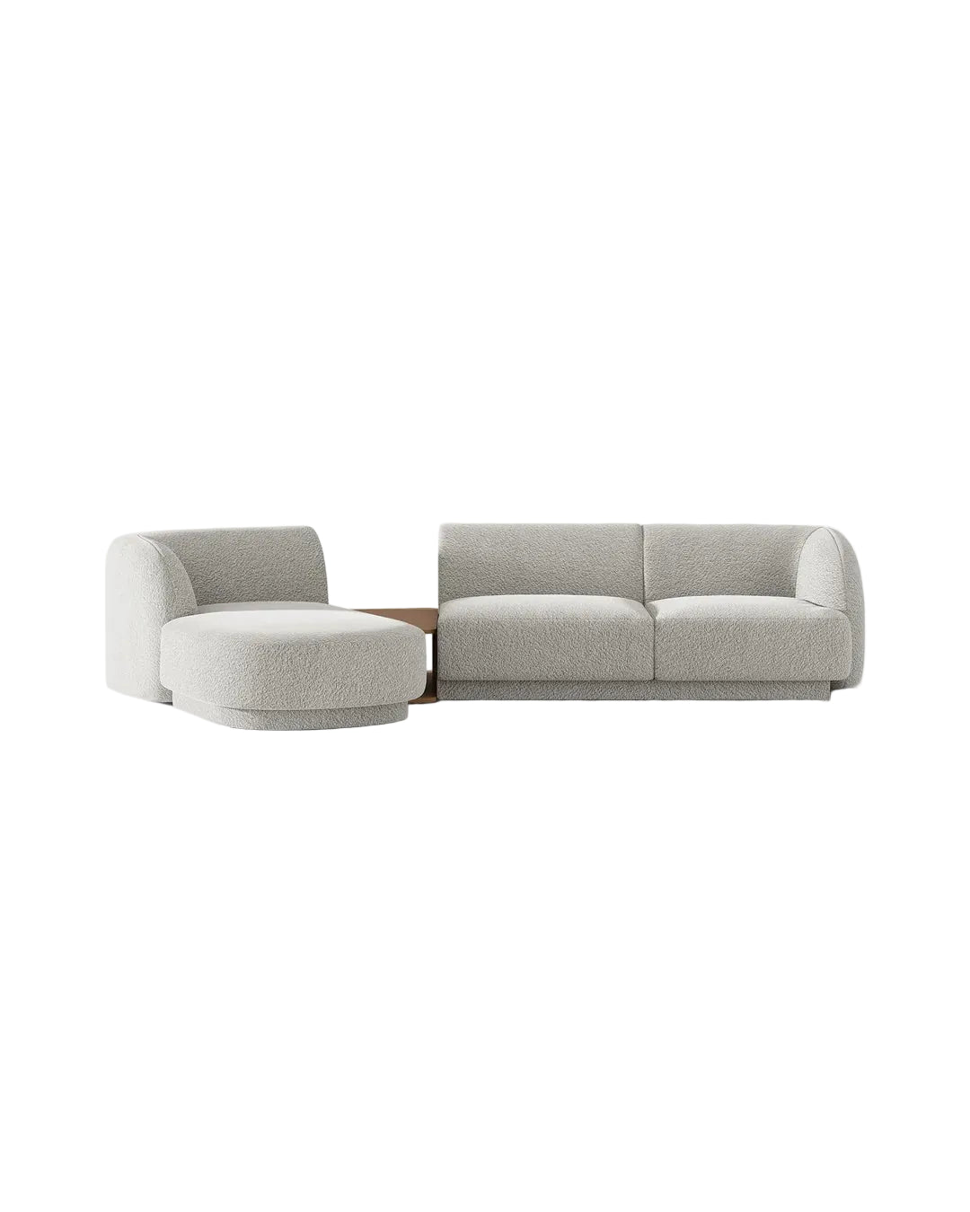 Miley Modulares 3-Sitzer Sofa, Linke Seite, aus Samt, Boucle oder Chenille, 303x178 cm - ZEN ZONE Furniture