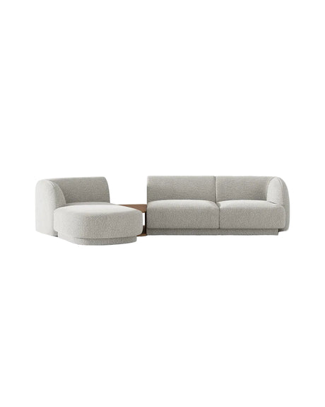 Miley Modulares 3-Sitzer Sofa, Linke Seite, aus Samt, Boucle oder Chenille, 303x178 cm - ZEN ZONE Furniture