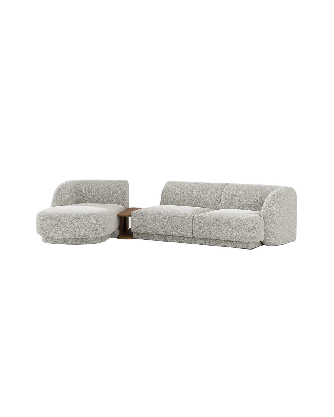 Miley Modulares 3-Sitzer Sofa, Linke Seite, aus Samt, Boucle oder Chenille, 303x178 cm - ZEN ZONE Furniture