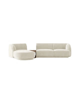 Miley Modulares 3-Sitzer Sofa, Linke Seite, aus Samt, Boucle oder Chenille, 303x178 cm - ZEN ZONE Furniture