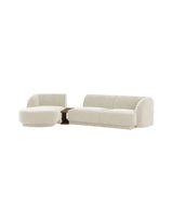 Miley Modulares 3-Sitzer Sofa, Linke Seite, aus Samt, Boucle oder Chenille, 303x178 cm - ZEN ZONE Furniture