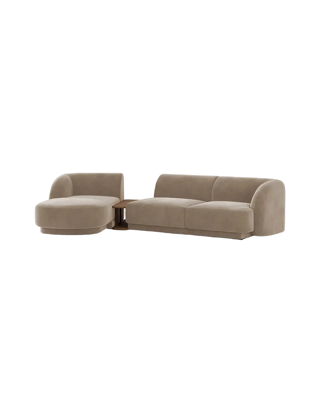 Miley Modulares 3-Sitzer Sofa, Linke Seite, aus Samt, Boucle oder Chenille, 303x178 cm - ZEN ZONE Furniture