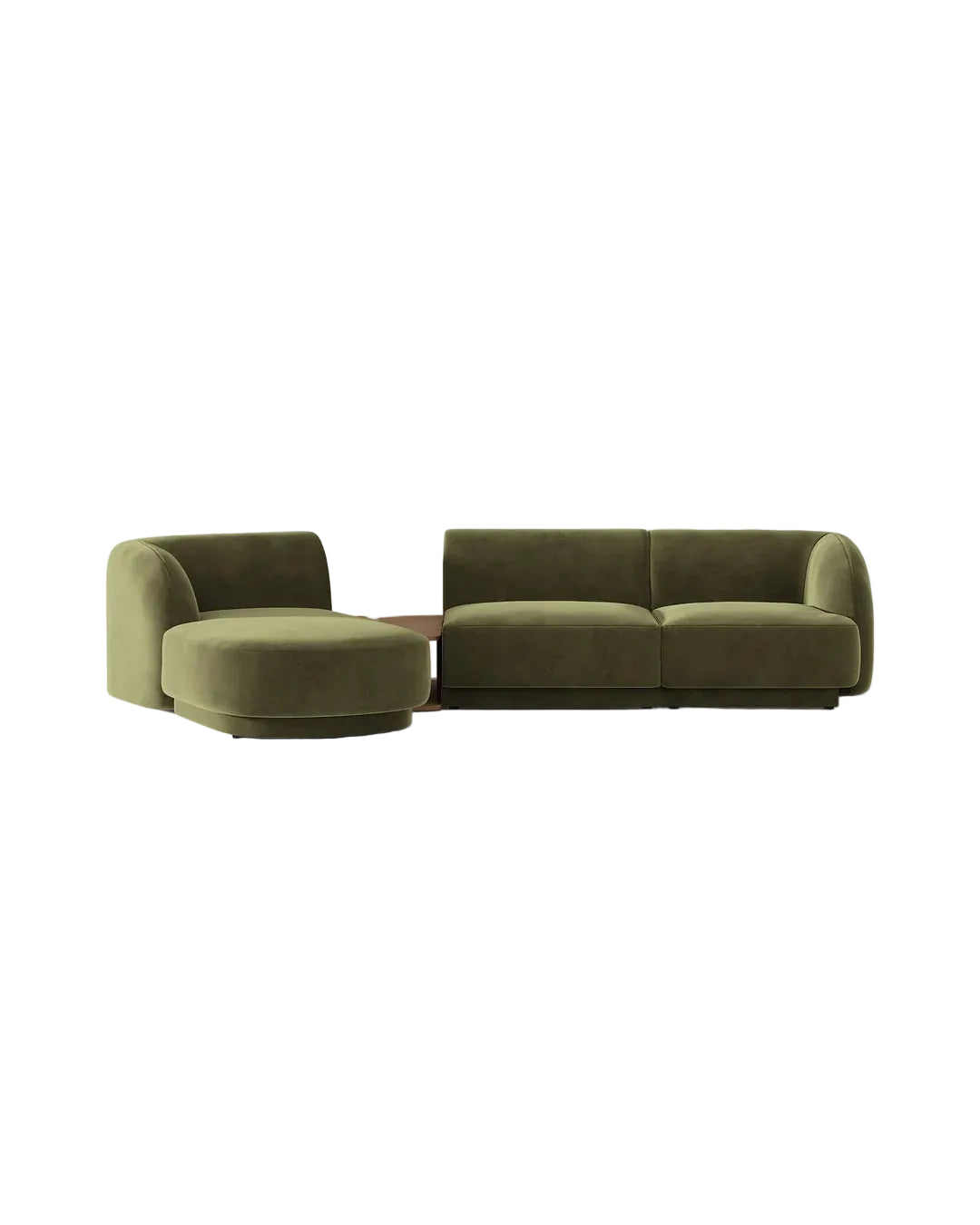 Miley Modulares 3-Sitzer Sofa, Linke Seite, aus Samt, Boucle oder Chenille, 303x178 cm - ZEN ZONE Furniture