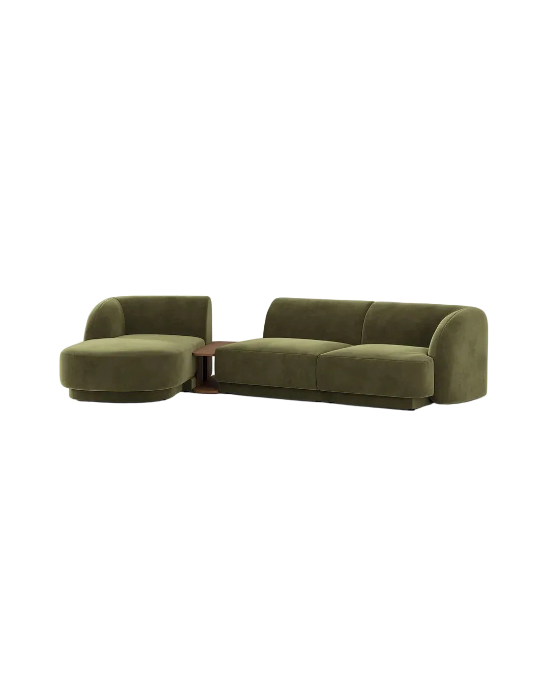 Miley Modulares 3-Sitzer Sofa, Linke Seite, aus Samt, Boucle oder Chenille, 303x178 cm - ZEN ZONE Furniture