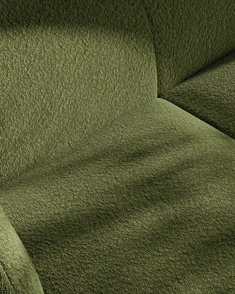 Miley Modulares 3-Sitzer Sofa, Linke Seite, aus Samt, Boucle oder Chenille, 303x178 cm - ZEN ZONE Furniture