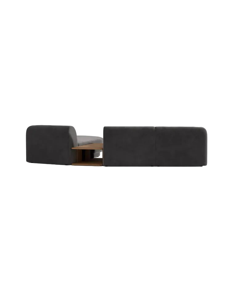 Miley Modulares 3-Sitzer Sofa, Rechte Seite, aus Samt, Boucle oder Chenille, 303x178 cm