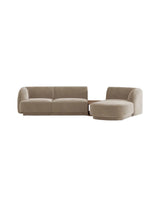Miley Modulares 3-Sitzer Sofa, Rechte Seite, aus Samt, Boucle oder Chenille, 303x178 cm