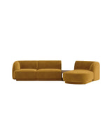 Miley Modulares 3-Sitzer Sofa, Rechte Seite, aus Samt, Boucle oder Chenille, 303x178 cm