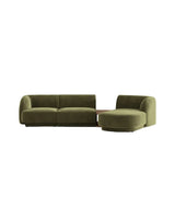 Miley Modulares 3-Sitzer Sofa, Rechte Seite, aus Samt, Boucle oder Chenille, 303x178 cm