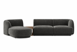Miley Modulares 3-Sitzer Sofa, Linke Seite, aus Samt, Boucle oder Chenille, 303x178 cm - ZEN ZONE Furniture