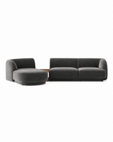 Miley Modulares 3-Sitzer Sofa, Linke Seite, aus Samt, Boucle oder Chenille, 303x178 cm - ZEN ZONE Furniture
