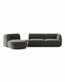 Miley Modulares 3-Sitzer Sofa, Linke Seite, aus Samt, Boucle oder Chenille, 303x178 cm - ZEN ZONE Furniture