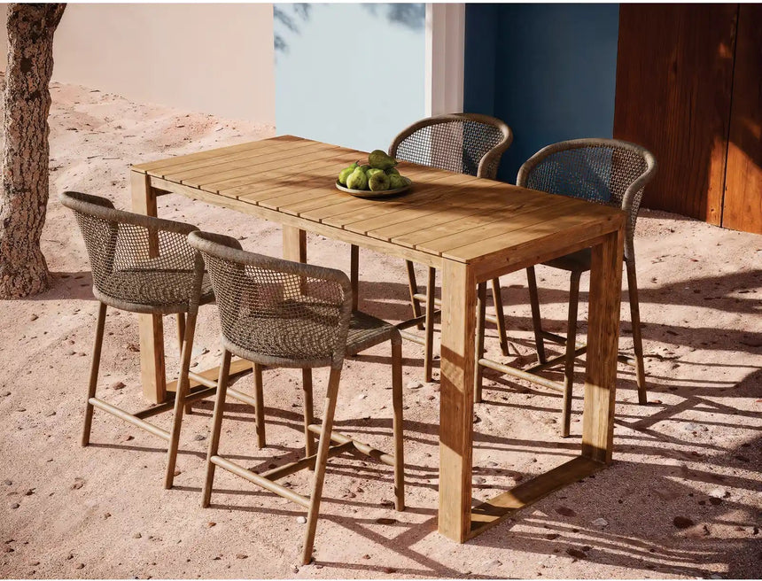 Outdoor Bartisch Numana aus Naturteak, 160x75×90 cm - ZEN ZONE Furniture