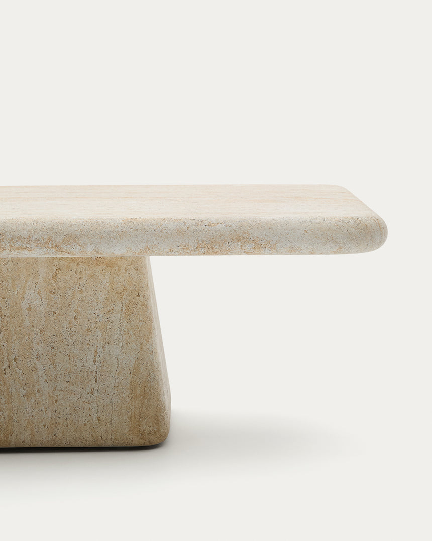 Couchtisch Drasi aus Zement in Travertinoptik 140 x 70 cm - ZEN ZONE Furniture