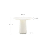 Couchtisch Albanella aus Zement mit glänzend weißem Finish Ø 65 cm
