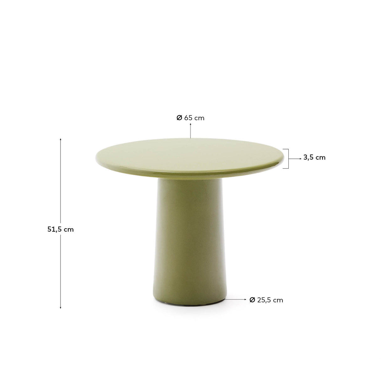 Couchtisch Albanella aus Zement mit glänzend grünem Finish Ø 65 cm - ZEN ZONE Furniture