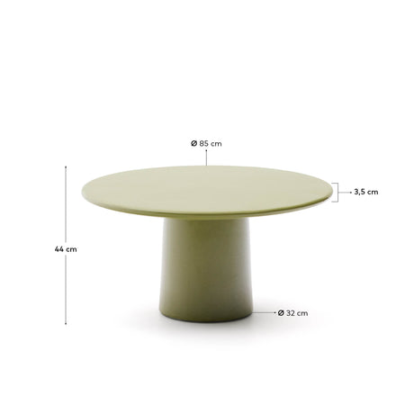 Couchtisch Albanella aus Zement mit glänzend grünem Finish Ø 85 cm - ZEN ZONE Furniture