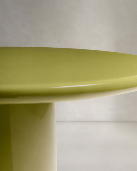 Couchtisch Albanella aus Zement mit glänzend grünem Finish Ø 85 cm - ZEN ZONE Furniture