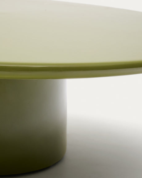 Couchtisch Albanella aus Zement mit glänzend grünem Finish Ø 85 cm - ZEN ZONE Furniture