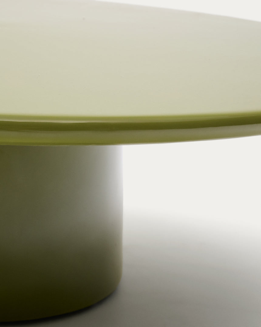 Couchtisch Albanella aus Zement mit glänzend grünem Finish Ø 85 cm - ZEN ZONE Furniture